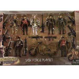 Military Force Action Figure Set - Black, Green, Brown